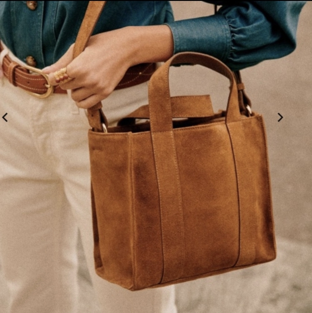 Sezane Tan Suede Tote Bag